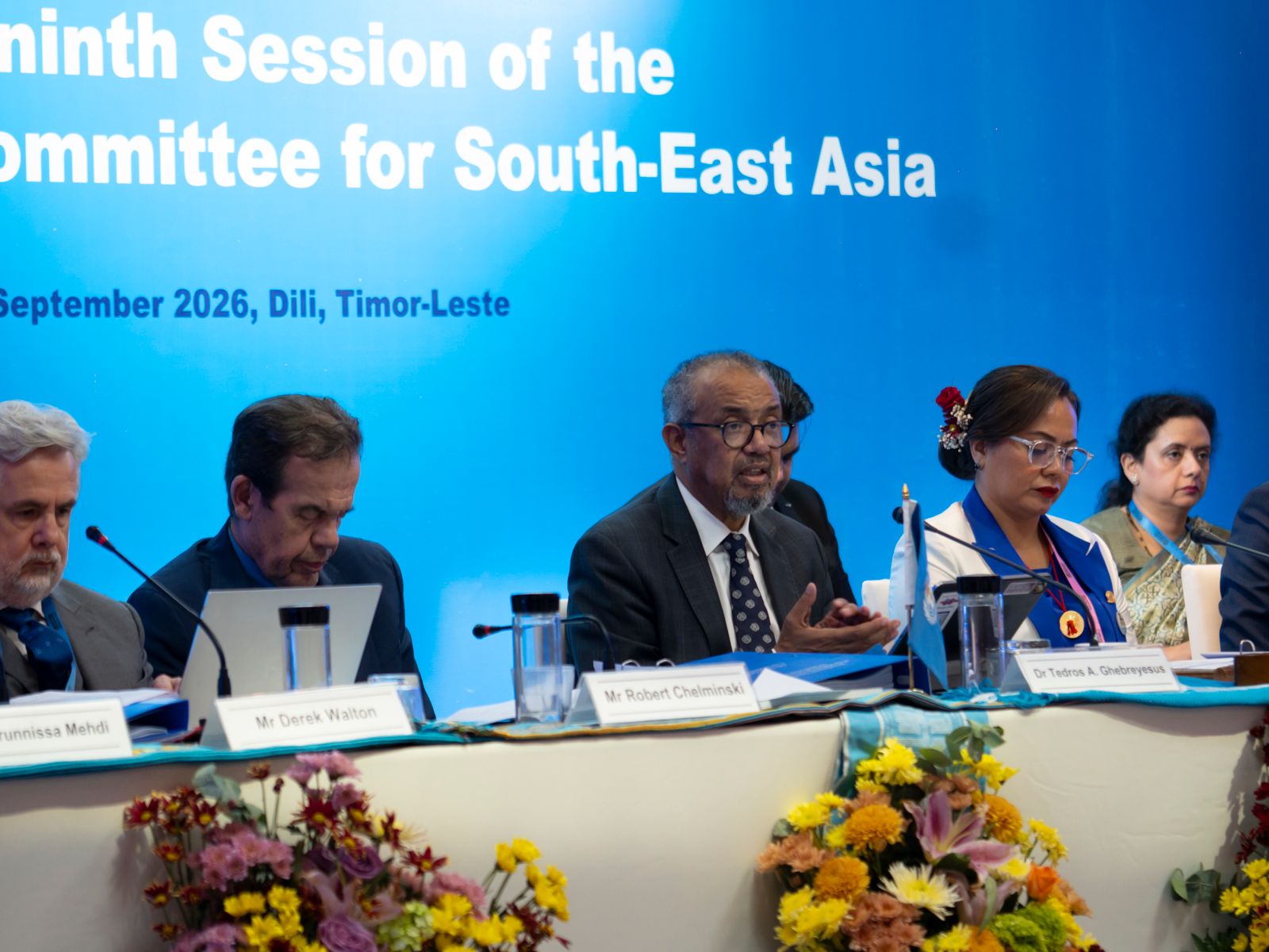DG Tedros Adhanom Ghebreyesus delivering his speech at the plenary