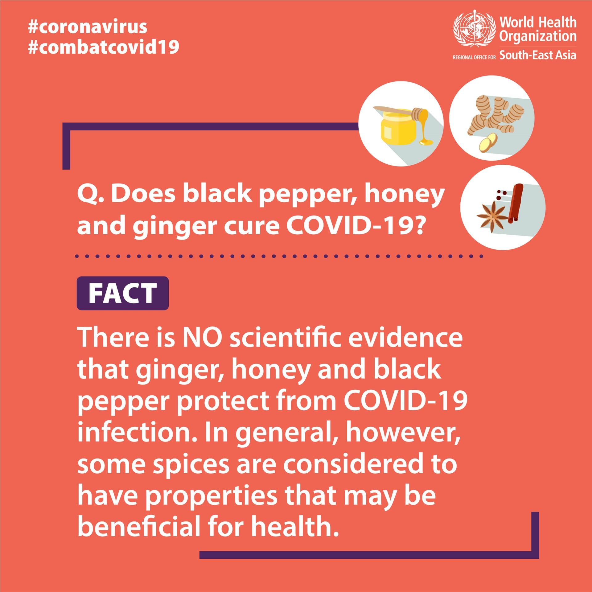 Covid19 Fact or Fiction - black pepper, honey and ginger